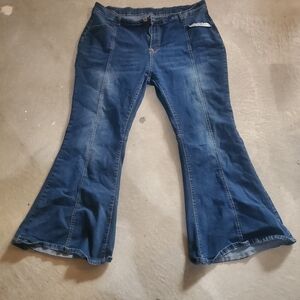 SHEIN Dark Blue Flare Jeans